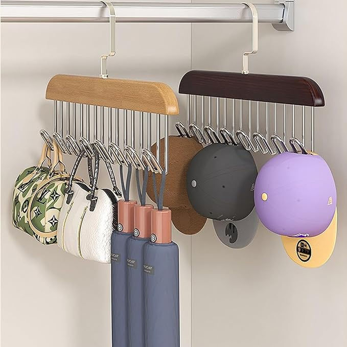 Multifunctional Wood Hanger 8 Hooks Underwear Scarf Sling Tie Storage Rack Household Dormitory Clothes Drying Hangers Wardrobe Organizer Accessories