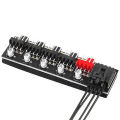 5 Port PC Fan Hub Splitter Speed Controller Adapter for 4 Pin PWM Cooler Cooling Fan Computer Cables Connectors. 