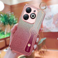For Tecno Spark Go 2024 BG6 Spark 20 KJ5 Spark 20C BG7 BG7n Pop 8 BG6h BG6i Spark 20 Pro KJ6 Flash powder electroplating Wrist strap bracket Phone Case Whit lanyard. 