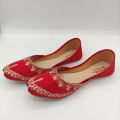 Red with Golden Floral Stylish Handcraft Black khussa for Girls Khusa For Women Khusa For Girl. 