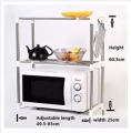 Extendable Multi-functional Telescopic Framework Microwave Kitchen Storage Organizer Rack. 