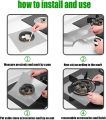4-Pack Reusable Non-Stick Foil Gas Hob Range Stove Top Burner Protectors Liner Cover (0.2MM), Stove Burner Covers, Stovetop Protector,Gas Cooktop Clean Mat Pad, Easy to Clean(Silver). 