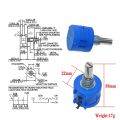 (10K ohm) Precision Variable Resistor Potentiometer (3590S-103L) Wire-wound multi-turn. 