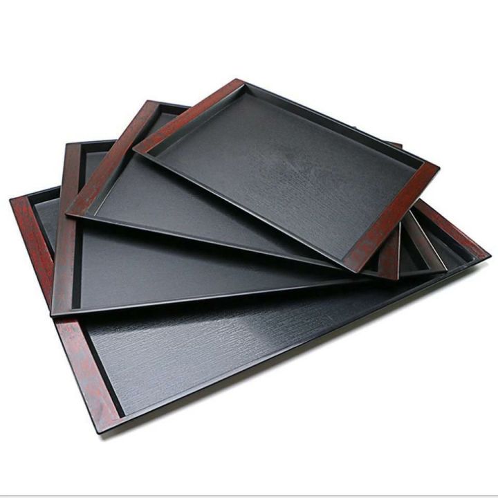 Set%20of%204%20pcs%20Plastic%20Fast%20Food%20Tray%20Restaurant%20Serving%20Trays%20For%20Tea%20Cake%20Kitchen%20Bar%20Dinnerware%20European%20Hotel%20Long%20Plate%20Black%20-%20Image%207