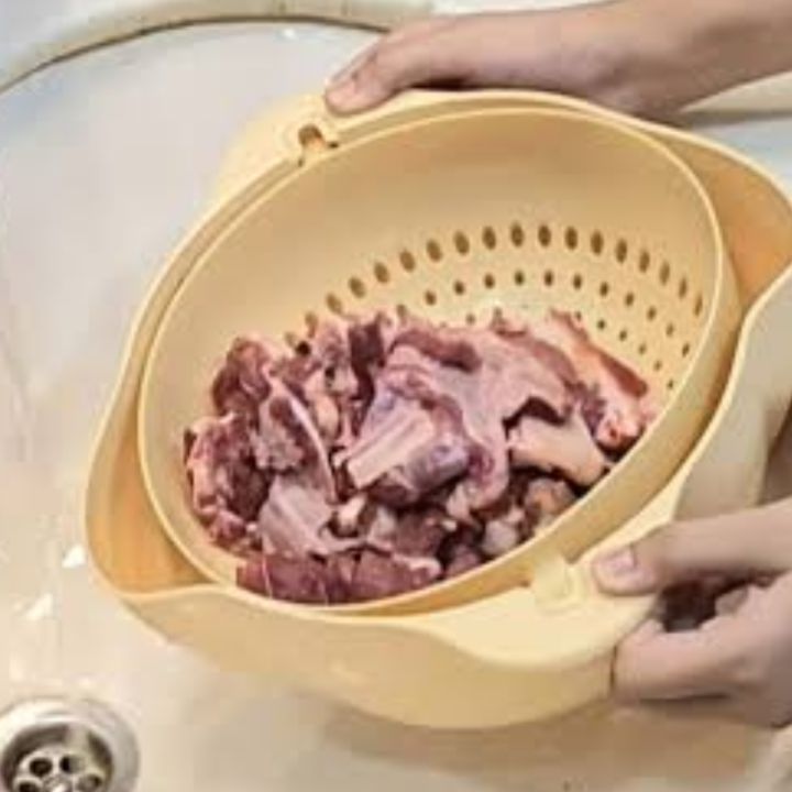 Kitchen organizer Double Layer Colander Drainer Basket with Bowl for Washing Fruits and Vegetables convenient kitchen accessories strainer kitchen organizer storage baskets