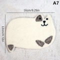 Cat Felt Coasters Handmade Wool Felt Coasters Water Absorbent Cup Pad Cute Funny Cartoon Drink Coasters Felt Cup Mat For Dining. 