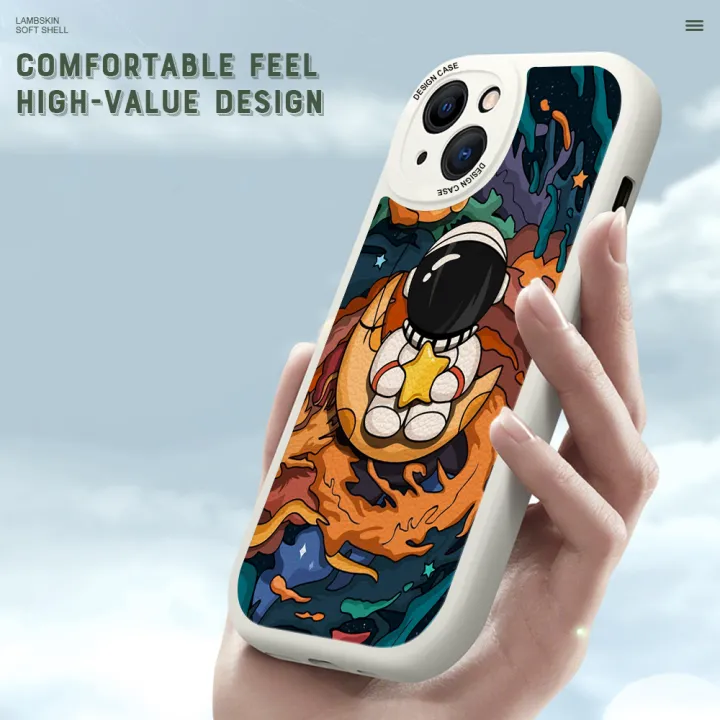 DEL%20for%20Huawei%20P30%20Mobile%20Cover%20Cartoon%20Astronaut%20Phone%20Case%20PU%20Leather%20Soft%20Silicone%20Edge%20Back%20Cover%20-%20Image%206