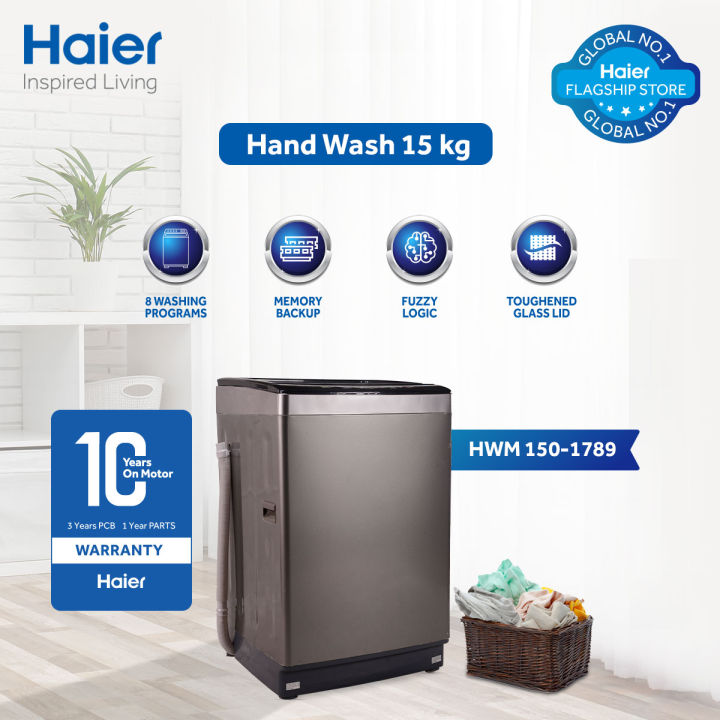 HWM 150-1789/ Haier -15kg/ 3D Wash Series/ Fully Automatic/ Top Loading Washing Machine/(3D Wash Technology/ Memory Backup/ Pillow Drum/ Double Lint Filters) 10 Years Warranty.