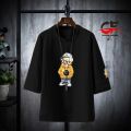 Mens New Trending Bear Printed Design Stylish Oversize Drop Shoulder Half Sleeves T-Shirt For Mens. 