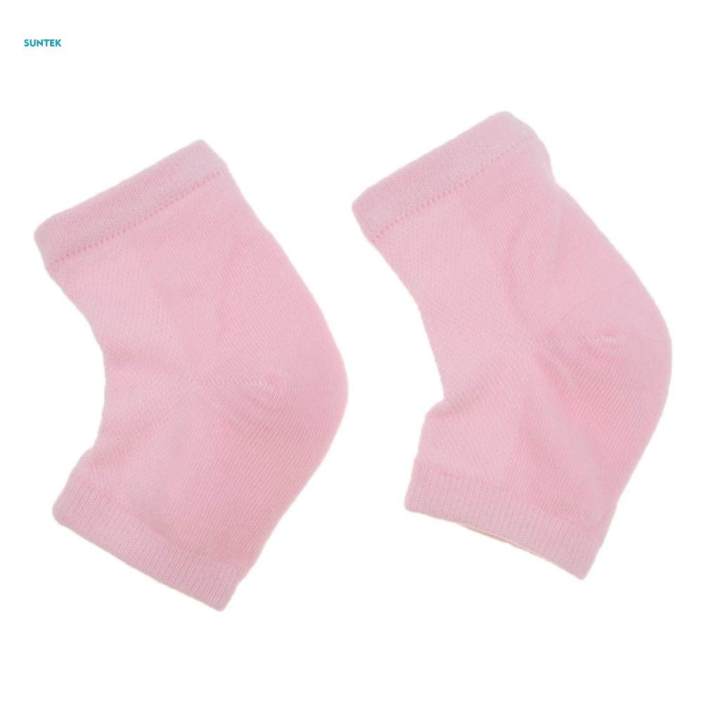 2xGel Heel Socks for Dry Hard Cracked Skin Moisturising Open Toe Pink2