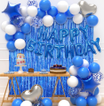 Happy Birthday (White and Blue) Combo Decorations Set For Happy Birthday Decoration, Happy Birthday Balloons , Birthday Accessories , Birthday Accessories Theme , Balloons For Birthday and Other Related Parties Decorations. 