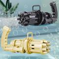 8-Hole Bubble Gun Machine - Massive Bubble Gattler Toy gun With Bubble liquid for Kids - Automatic Electric Bubble Maker Machine glue Gun - Assorted Random Color. 
