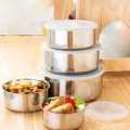 Set of 5 Stainless Steel Food Storage Containers With Lid-sSet of 5 Stainless Steel Food Storage Containers With Lids. 