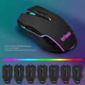 RedThunder K10 Wireless Gaming Keyboard and Mouse Combo, LED Backlit Rechargeable 3800mAh Battery, Mechanical Feel Anti-ghosting Keyboard + 7D 3200DPI Mice for PC Gamer (Black). 