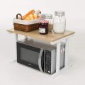Unique Industrial Design Kitchen Storage Microwave Stand, Counter top Microwave rack, Storage Rack with Wheels, Spice Rack for Kitchen. 
