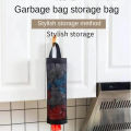 Portable Hanging Garbage Bag Dispenser, Mesh Woven Bag Holder, Wall Mount, Grocery, Kitchen and Toilet Organizer, Home Storage (2 piece set). 