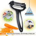 3 in 1 Fruit & Vegetable Peeler Kitchen Cutter High Quality Stainless Steel Blades, 360 Degree Rotary for Carrot Potato Peeler. 