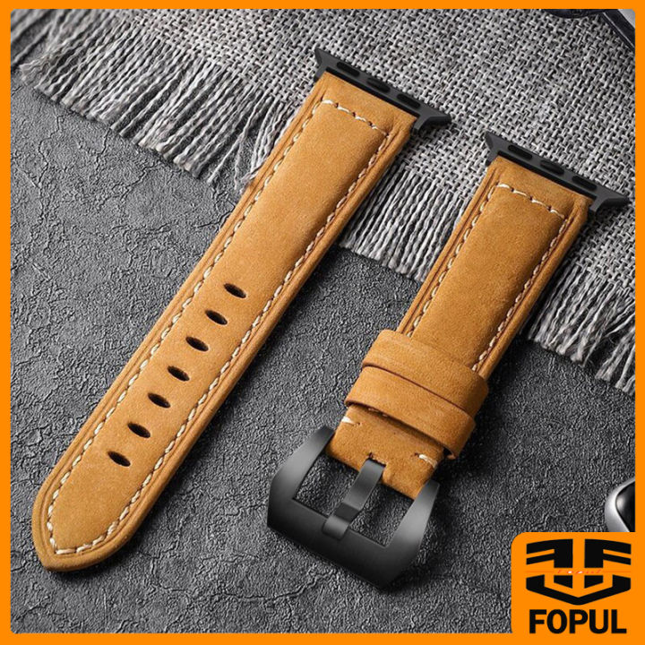 Leather Strap For Apple Watch Series 8 7 Strap 45mm 41mm For Apple Watch Band 40mm 44mm For Iwatch Series 3 2 1 38mm 42mm Watch Band