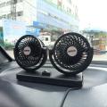 Sogo 360 Degree Adjustable 12V Double Fan Car Dashboard Fan Black. 