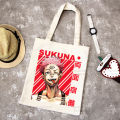 Jujutsu Kaisen Ryomen Sukuna Yuji Itadori Shopping Bag Graphic Tote Harajuku Women Canvas Shoulder Bag Female Ulzzang Eco. 