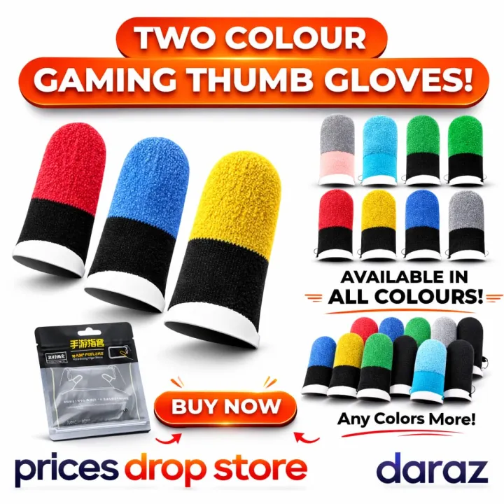 7.9🎮 3, 5, 10 Pairs – Two Colour Thumb Gloves | Gaming Thumb Gloves ...