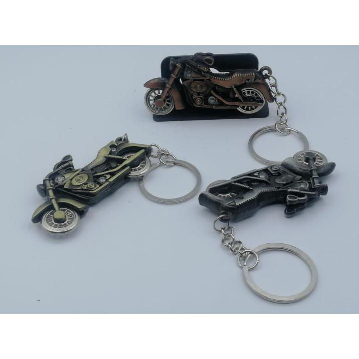 1Pcs Metal Stylish Bike Shape Design Key Chain Motor Car Key Ring - Black