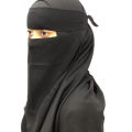 Saudi Niqab for Girls, Black Full Face Veil, 15 x 15 Inches. 