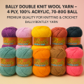 Wool Vista | Bally/Bentley Double Knit Wool Yarn – 3-4 Ply, 100% Acrylic, 70-80g Ball | Premium Quality for Knitting & Crochet | Bally/Bentley Yarn. 