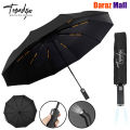 TRENDZIO Automatic Open Close with LED Flashlight Waterproof 10 Double Fiber Strong Ribs Wind Resistant UV Protection Double Fabric 2 Person Umbrella for Men Women. 