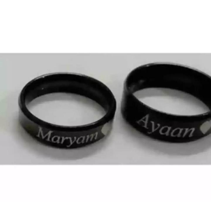 CUSTOMIZED SINGLE NAME RING THREE COLORS AVAILABLE GOLDEN,SILVER,BLACK (PERFECT GIFT TO SEND YOUR WIFE , HUSBAND , FIANCE OR ANY ONE)