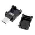 1SET - DIY Micro USB 2.0 Male 5 Pin Plug Solder Cable Type Assembly Adapter Connector With Cover. 