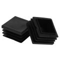 QUANBU 48 Pcs 30mm x 30mm Plastic Ribbed Square End Caps Tube Insert Black. 