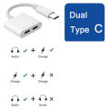 2 in 1 Dual Type C Headphone Adapter USBC Splitter Jack AUX Audio Charging Converter for Huawei Samsung Xiaomi. 