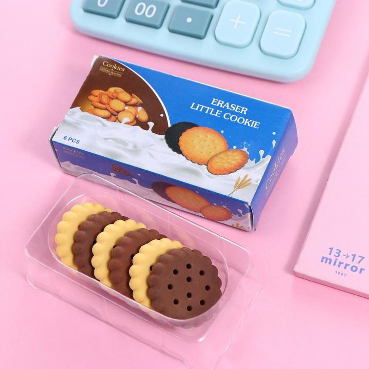 Creative Less Rubber Debris Biscuit Pencil Eraser Writing Drawing Easy To Rub Cookie Pencil Eraser Good Flexibility Handwriting Pencil Wiping Eraser Student Awards