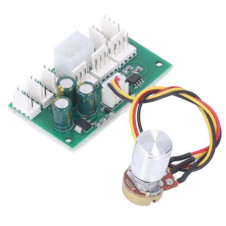 Cooling Fan Hub, Small Rotary Potentiometer Fan 8 Way Splitter for PC Chassis