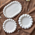 3 Pcs Oval & Round Bubble Tray Set – Ceramic Decorative Trays for Jewelry, Candles & Home Décor. 