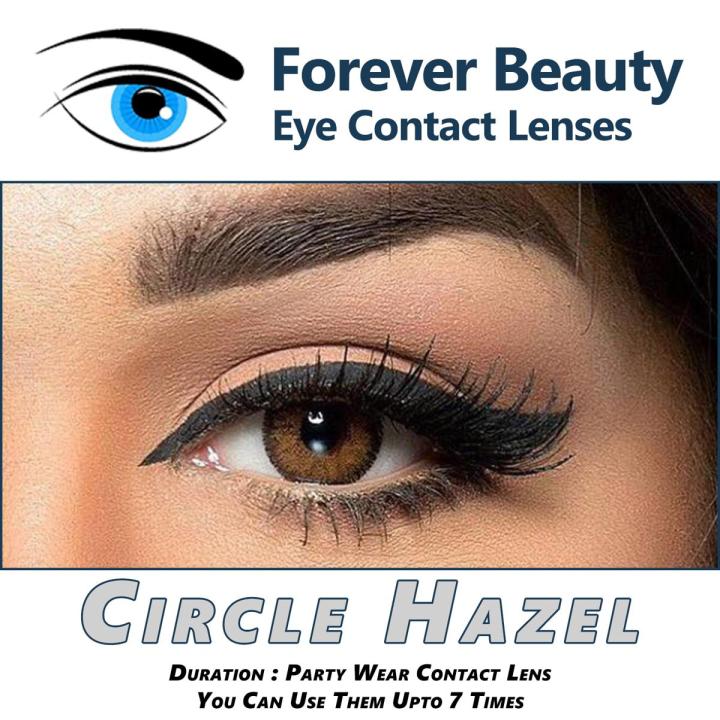 Circle Hazel COSMETIC COLORED CONTACT LENSES Eye Contact Lenses Forever Beauty / Disposable Lenses / Lense, Eye Lense / Color Lense / Eye Lenses For Girls Women Men