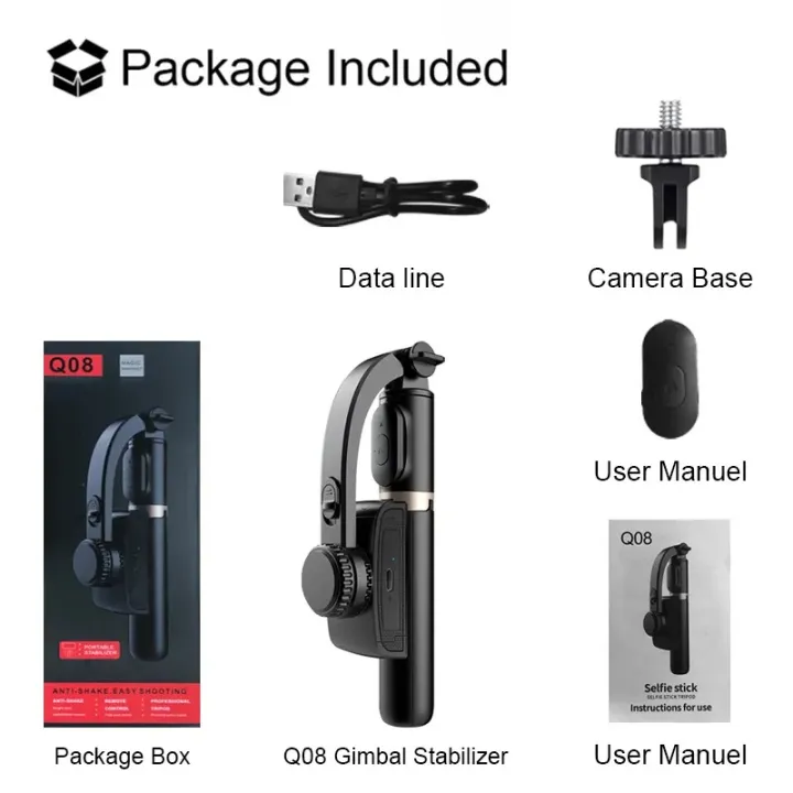 Q08%201-axis%20Gimbal%20Stabilizer%203-in-1%20Extendable%20Selfie%20Stick%20Tripod-IVXI%20Single%20Gimbal%20for%20Mobile,%20Camera%20Single-Axis%20Q08%203-in-1%20Gimbal%20wireless%20Camera%20Stabilizer%20-%20Image%206