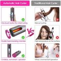 Auto Hair Curler, USB Rechargeable Wireless Automatic Curling Tongs Hair Styling Tools with LCD Display 6 Adjustable Temperature Setting,Professional Hair wavers for Long & Short Hair. 