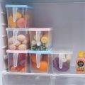 Refrigerator Storage Box With Handle Transparent Sealed Rectangle Plastic Container with Lid. 