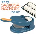 2in1 Samosa & Kachori Maker, LARGE SIZE Dumpling Maker Machine & 10Plates With Stand Colorful Plastic Plate Multi-function Creative Spit Bone Dish ,,Fully Automatic and Easily Curry Puffs Maker, Empanada Maker Press, New Mould for Gujia Ghughra Momos Samo. 