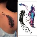【Good-Love Store】Butterfly Bird Feather Tattoo Stickers Body Art Temporary Water Transfer Tattoo Flower Letter Waterproof Tattoos. 