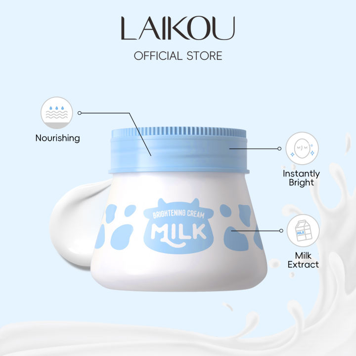 Laikou Milk Brightening Cream Moisturizers Moisturizing Hydrating Facial Day Night Cream