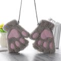 【Happier】 Cute Cat Paw Fluffy Claw Fingerless Gloves Warm Soft Plush Fingerless Panda Glove Half Finger Women Winter Wear Christmas Gifts. 