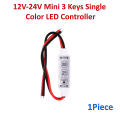 12V-24V Mini 3 Keys Single Color LED Controller Brightness Dimmer for LED Strip Light. 