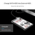 (Only Case) ORICO HDD Case 2.5 Inch Transparent SATA to USB 3.0 External Hard Drive Enclosure. 