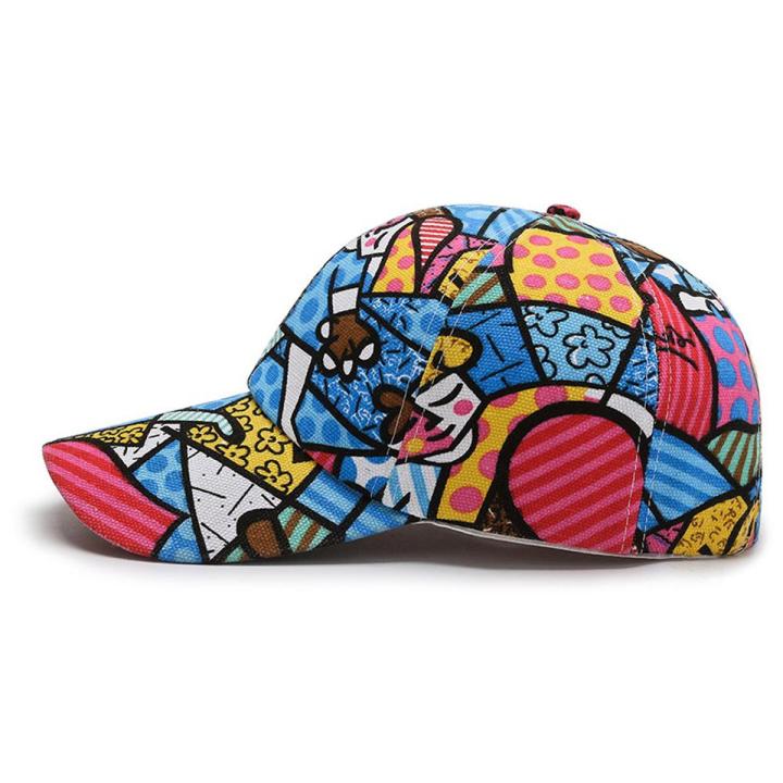 sun hat graffiti peaked cap men's and women's color baseball cap spring and summer sun protection hat