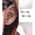 Steel 4mm Pair Ear Plug Piercing Barbell Cartilage Ear Jewelry. 