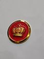 3D Golden Red Taj Crown Metal Logo Sticker With Double Tape For Bikes And Cars Decoration. 