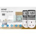 2 x NOVKIT Digital Security Timer Plug Socket Programmable Switch Timer with 10 ON-Off Programs and Random Mode for Home and Indoor (230V, 13A, 2900W). 